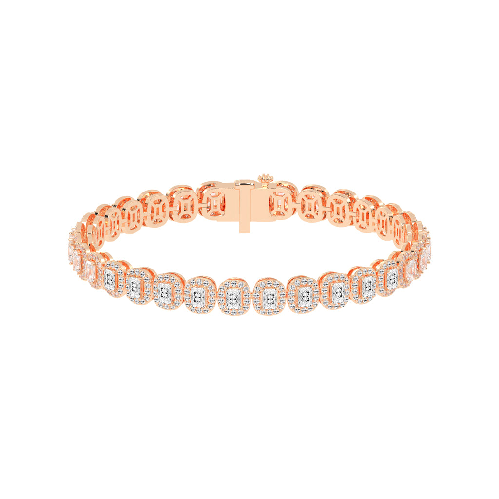 Elysia Bezel Setting Emerald Tennis Lab Diamond Bracelet