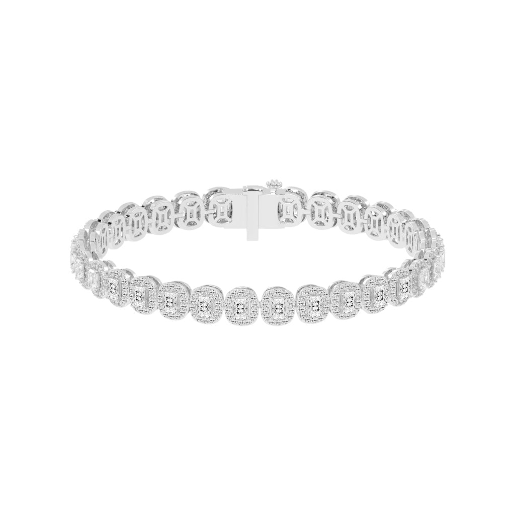 Elysia Bezel Setting Emerald Tennis Lab Diamond Bracelet