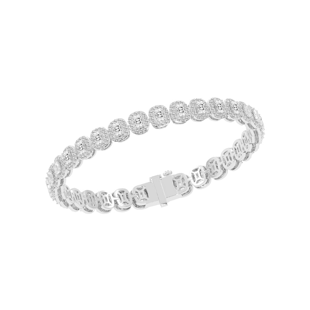Elysia Bezel Setting Emerald Tennis Lab Diamond Bracelet