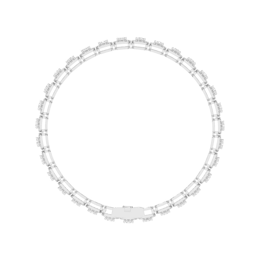 Elysia Bezel Setting Emerald Tennis Lab Diamond Bracelet