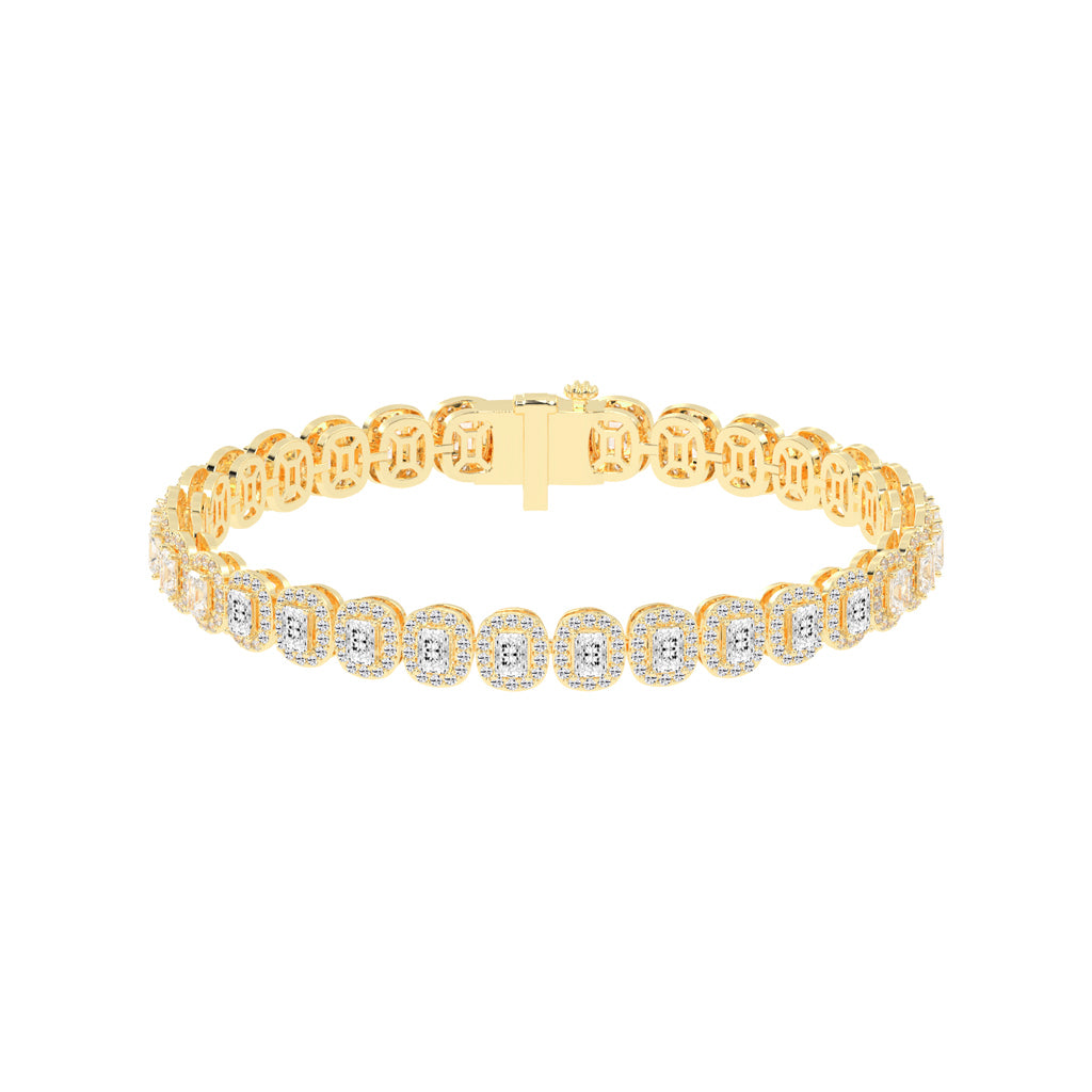 Elysia Bezel Setting Emerald Tennis Lab Diamond Bracelet