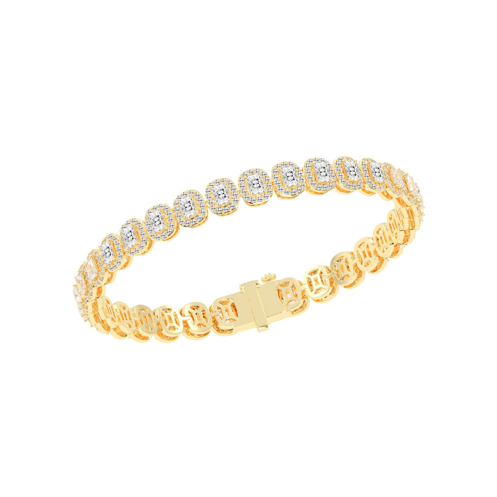 Elysia Bezel Setting Emerald Tennis Lab Diamond Bracelet
