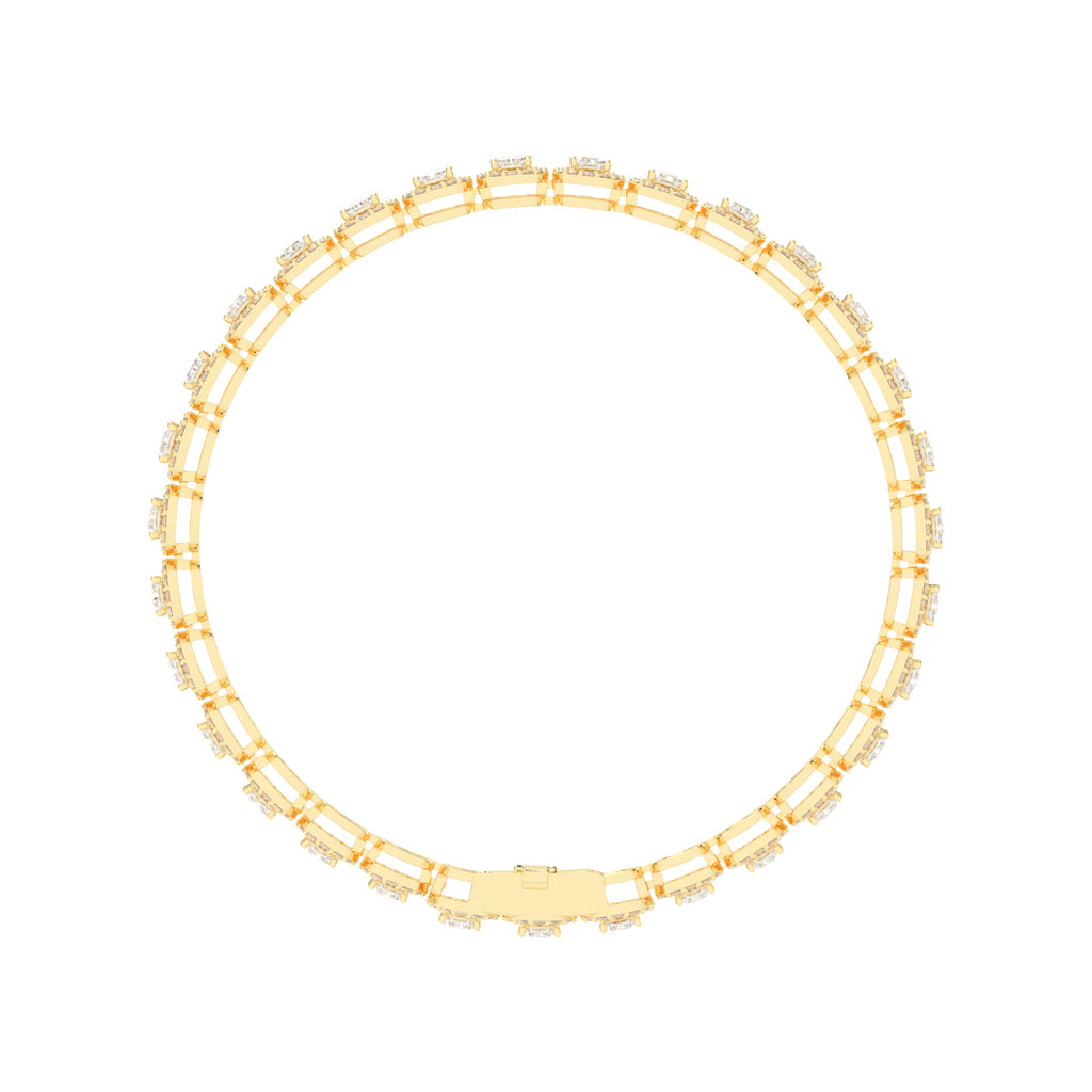 Elysia Bezel Setting Emerald Tennis Lab Diamond Bracelet