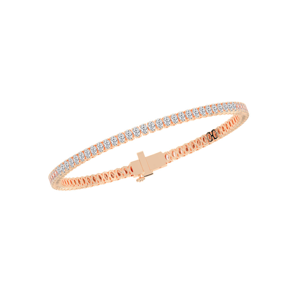 Calista Consistent Setting Oval Cut Tennis Lab Diamond Bracelet