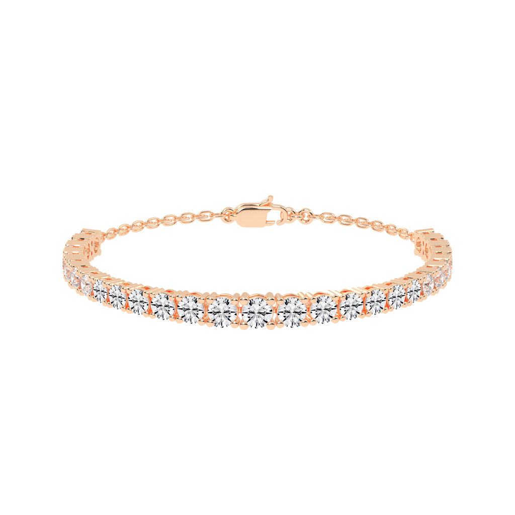 Neva Shared Prong Round Cut Tennis Lab Diamond Bracelet