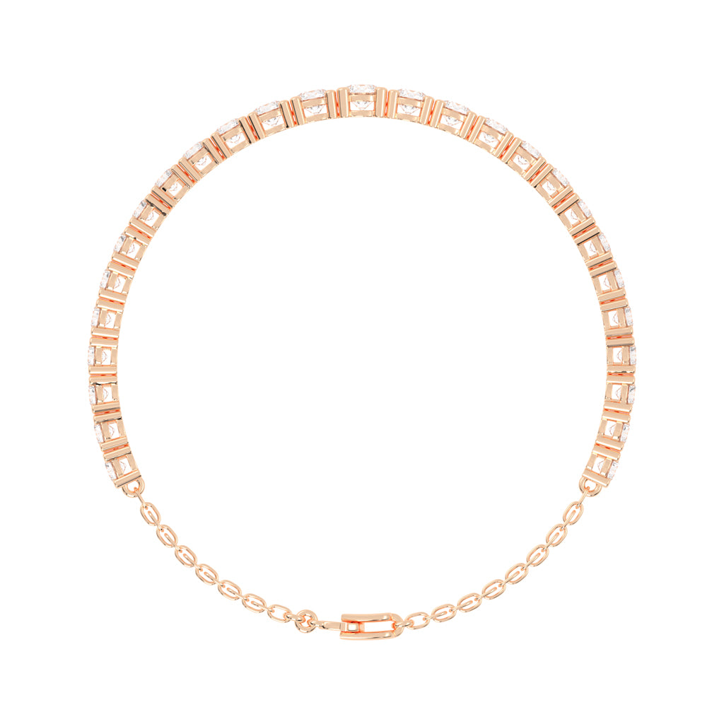 Neva Shared Prong Round Cut Tennis Lab Diamond Bracelet