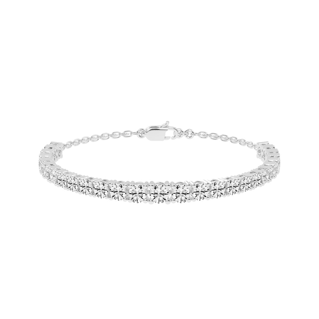 Neva Shared Prong Round Cut Tennis Lab Diamond Bracelet