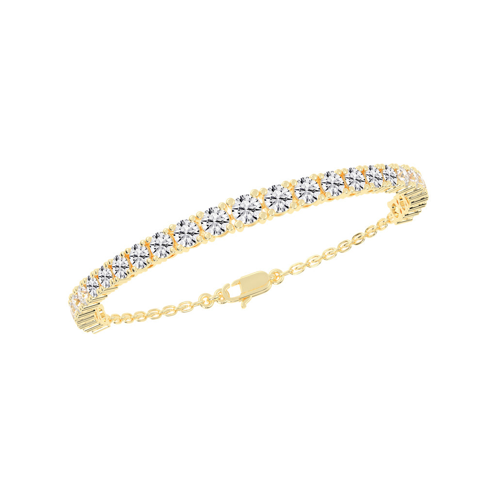 Neva Shared Prong Round Cut Tennis Lab Diamond Bracelet