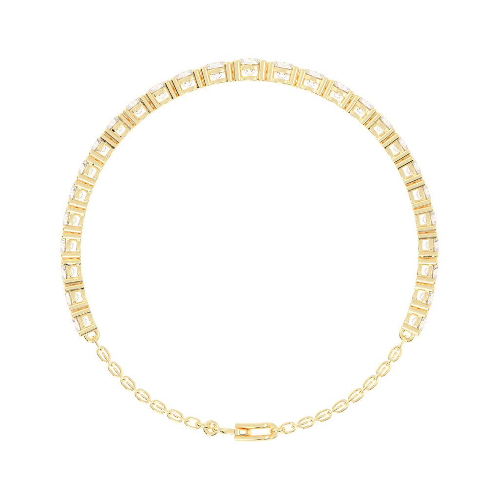 Neva Shared Prong Round Cut Tennis Lab Diamond Bracelet