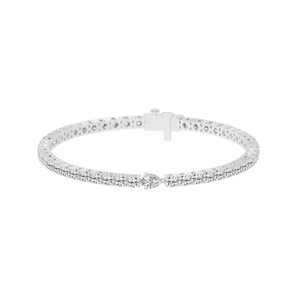 Opalora Single Pear Cut Tennis Lab Diamond Bracelet