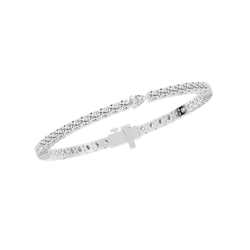Opalora Single Pear Cut Tennis Lab Diamond Bracelet