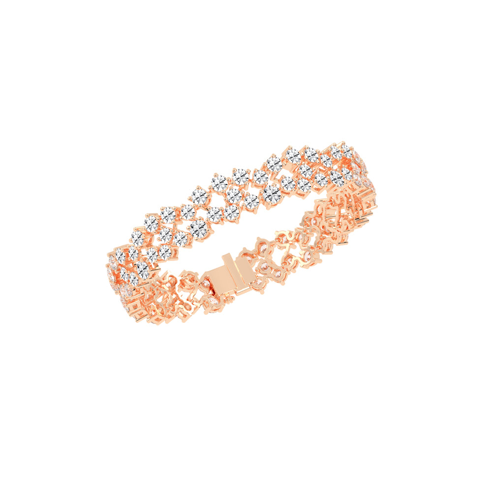 Sia Unstable Round Cut Fancy Lab Diamond Bracelet