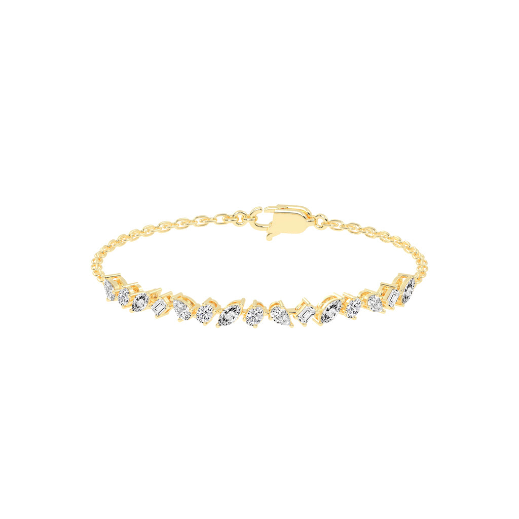 Naida Contemporary Style Fancy Lab Diamond Bracelet