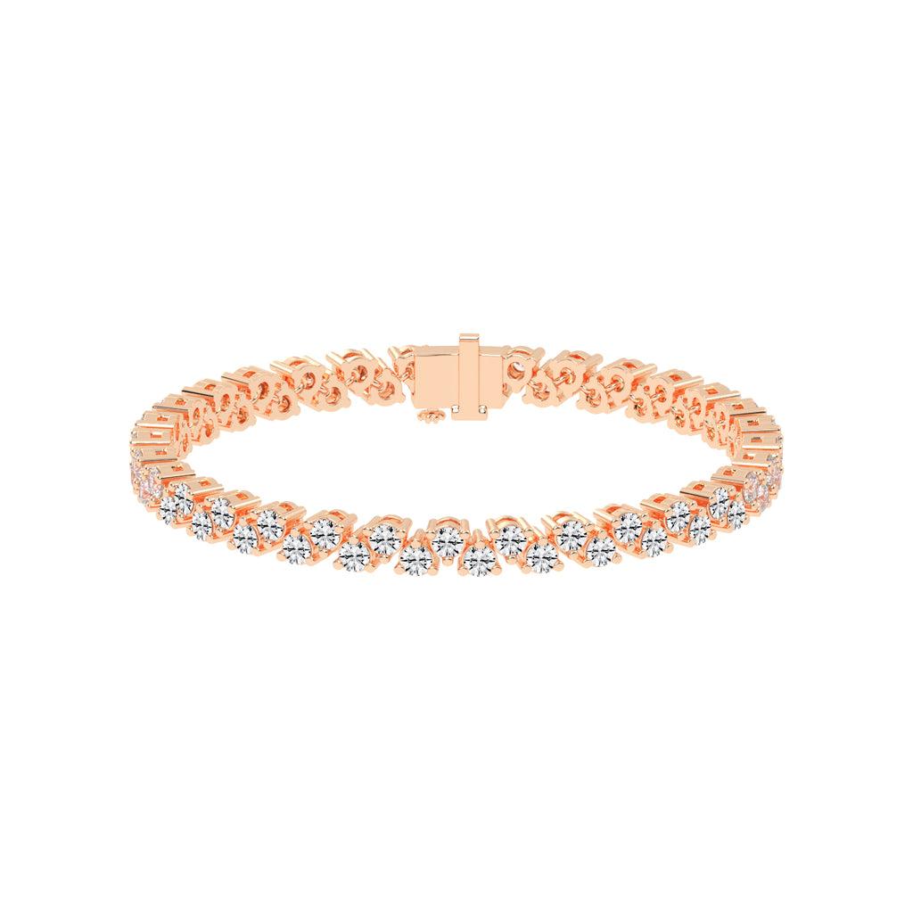 Calyx Alternative Two Row Round Cut Fancy Lab Diamond Bracelet