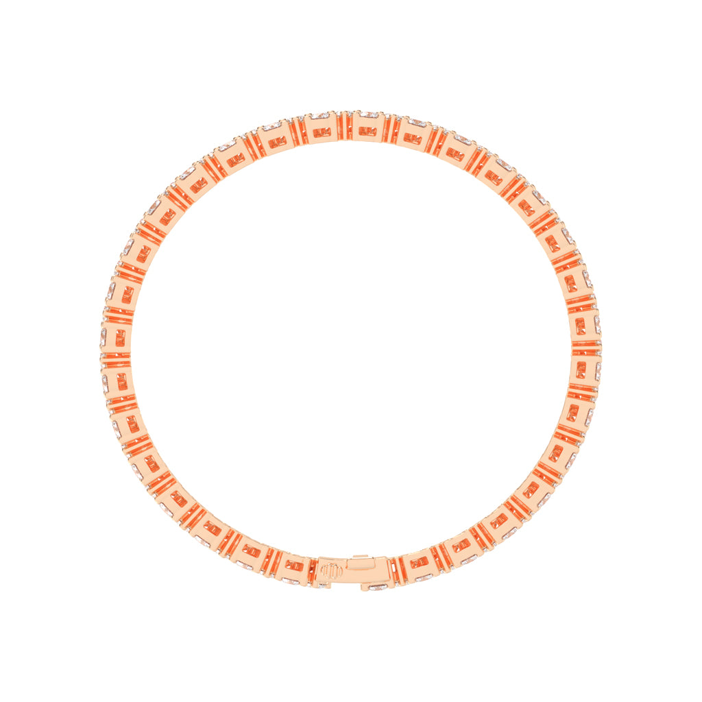 Calyx Alternative Two Row Round Cut Fancy Lab Diamond Bracelet