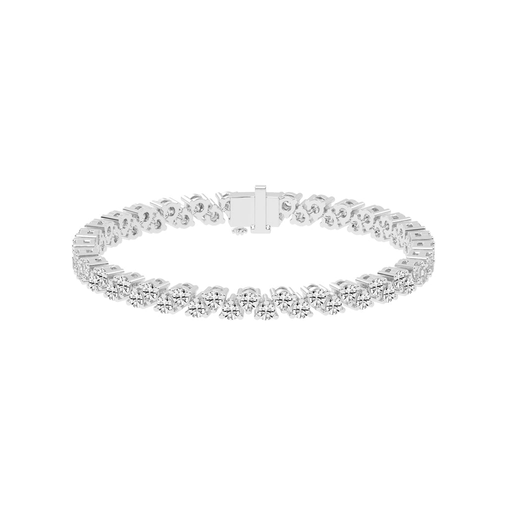 Calyx Alternative Two Row Round Cut Fancy Lab Diamond Bracelet