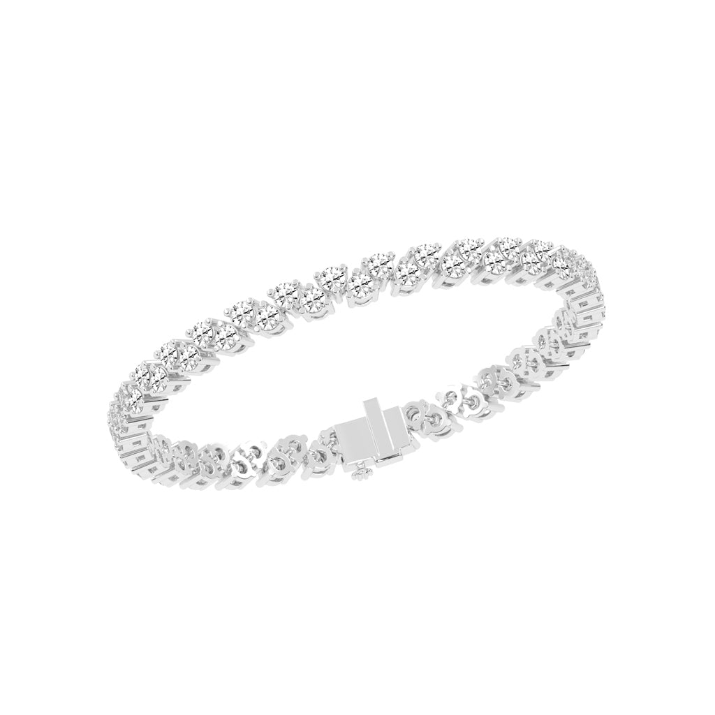 Calyx Alternative Two Row Round Cut Fancy Lab Diamond Bracelet