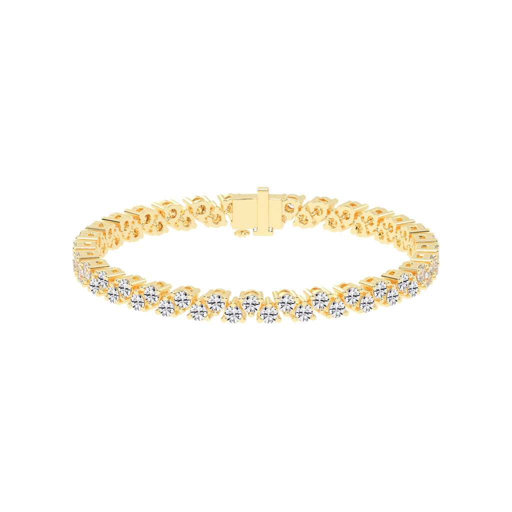 Calyx Alternative Two Row Round Cut Fancy Lab Diamond Bracelet