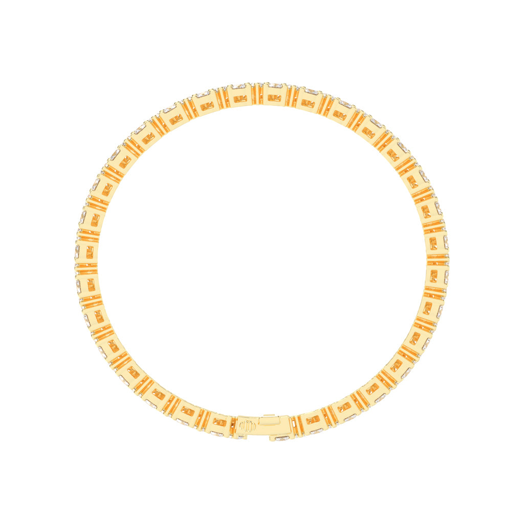 Calyx Alternative Two Row Round Cut Fancy Lab Diamond Bracelet