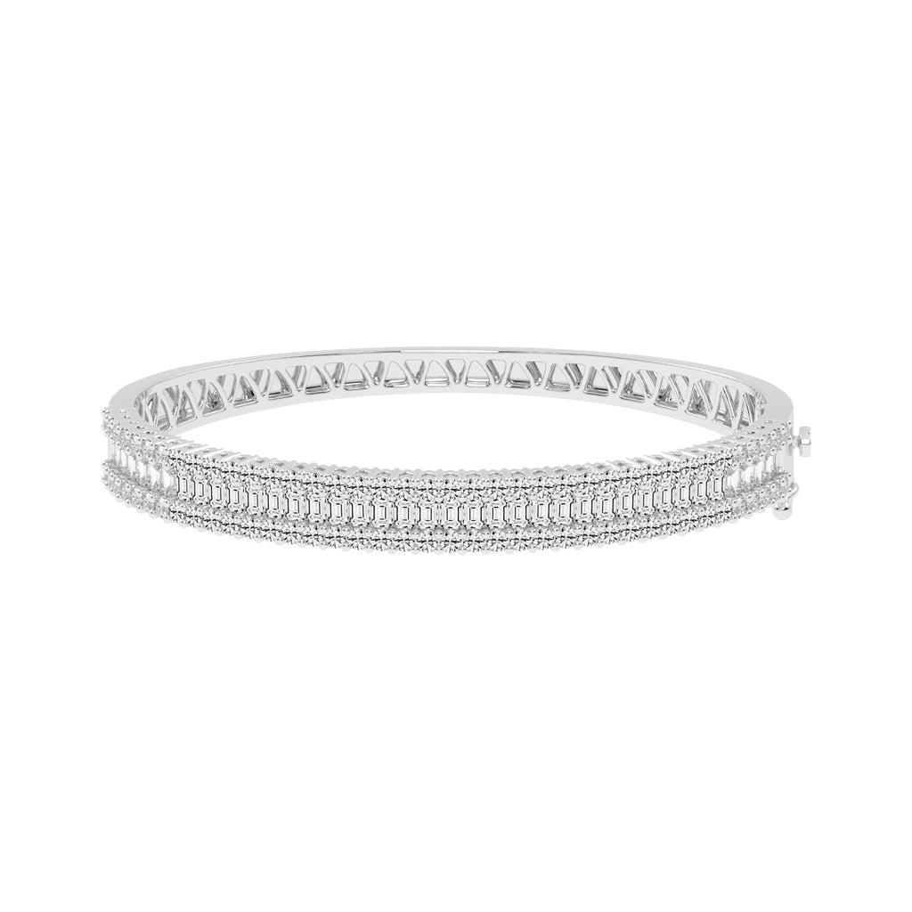 Mylia Three Row Emerald Cut Fancy Lab Diamond Bracelet