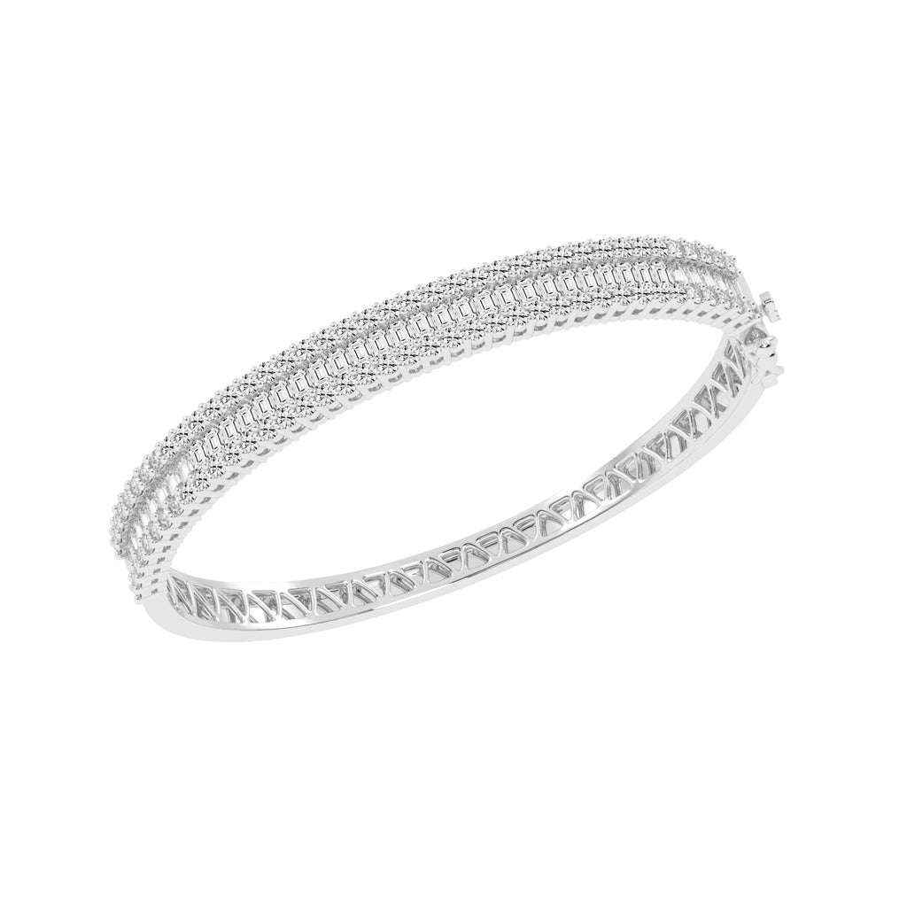 Mylia Three Row Emerald Cut Fancy Lab Diamond Bracelet