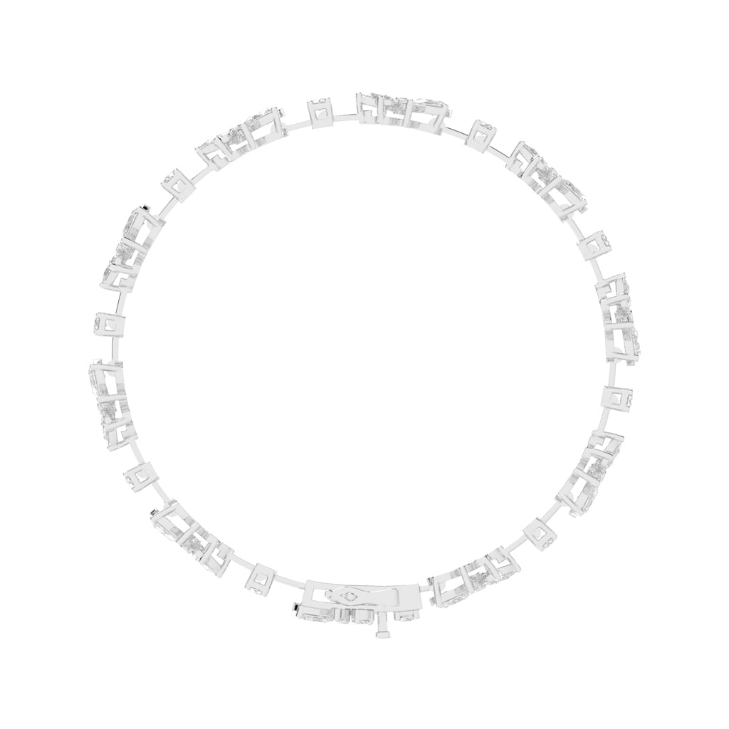 Lina Flower Style Pear Cut Fancy Lab Diamond Bracelet
