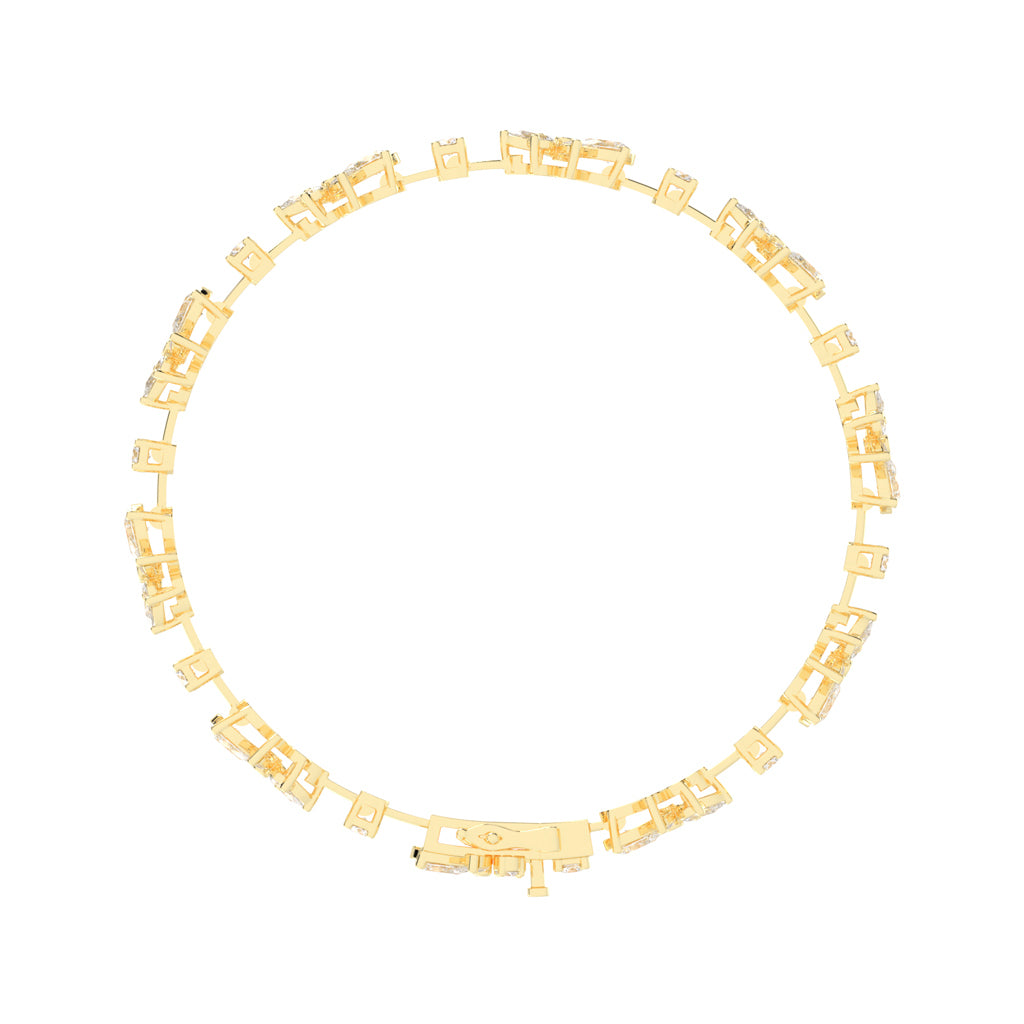 Lina Flower Style Pear Cut Fancy Lab Diamond Bracelet