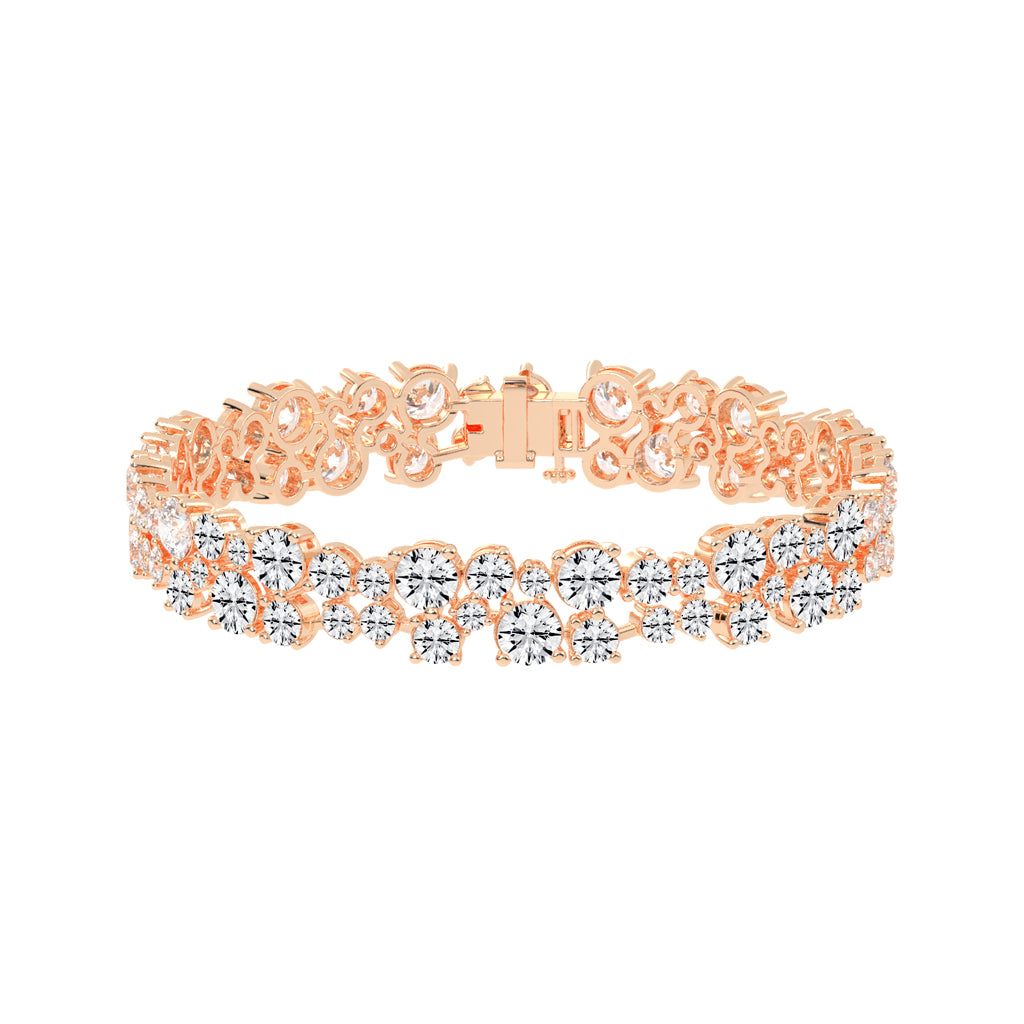 Vion Alternative Two Row Round Cut Fancy Lab Diamond Bracelet