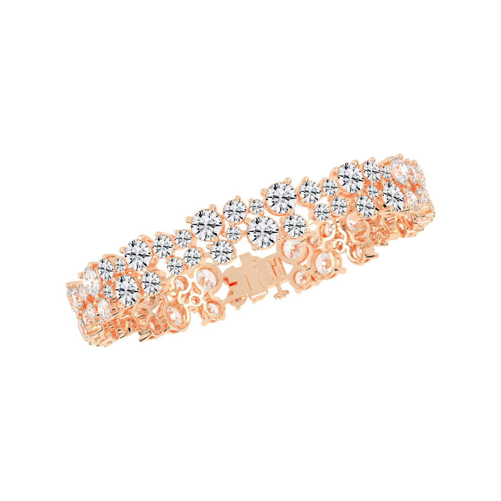 Vion Alternative Two Row Round Cut Fancy Lab Diamond Bracelet