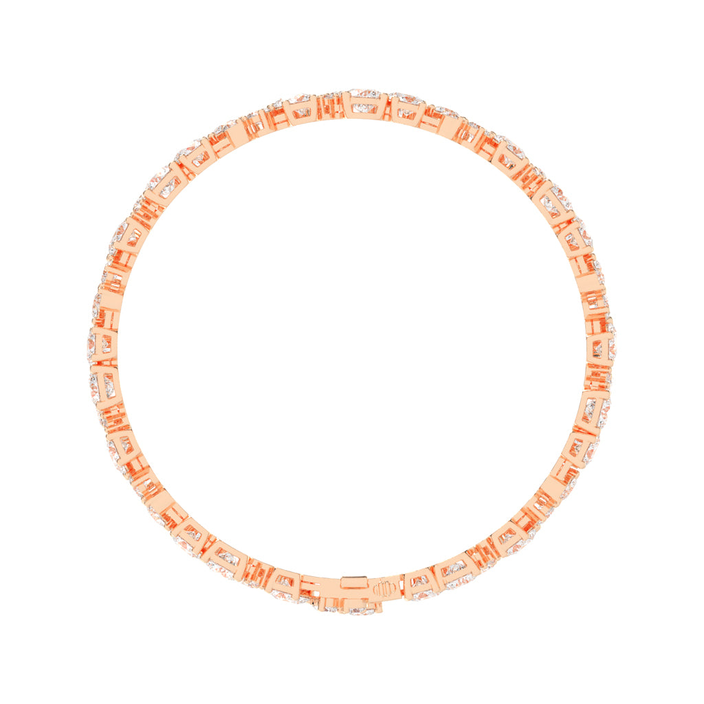 Vion Alternative Two Row Round Cut Fancy Lab Diamond Bracelet
