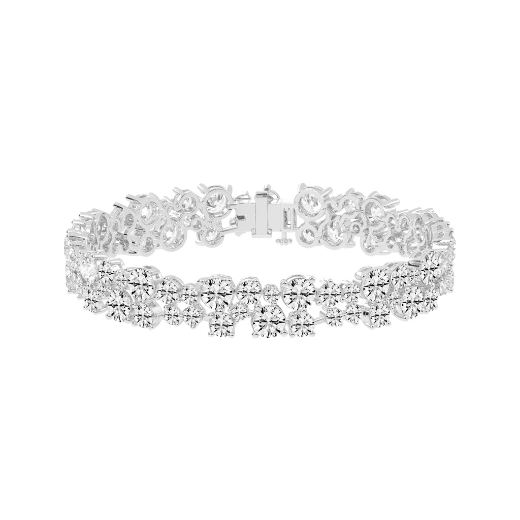 Vion Alternative Two Row Round Cut Fancy Lab Diamond Bracelet