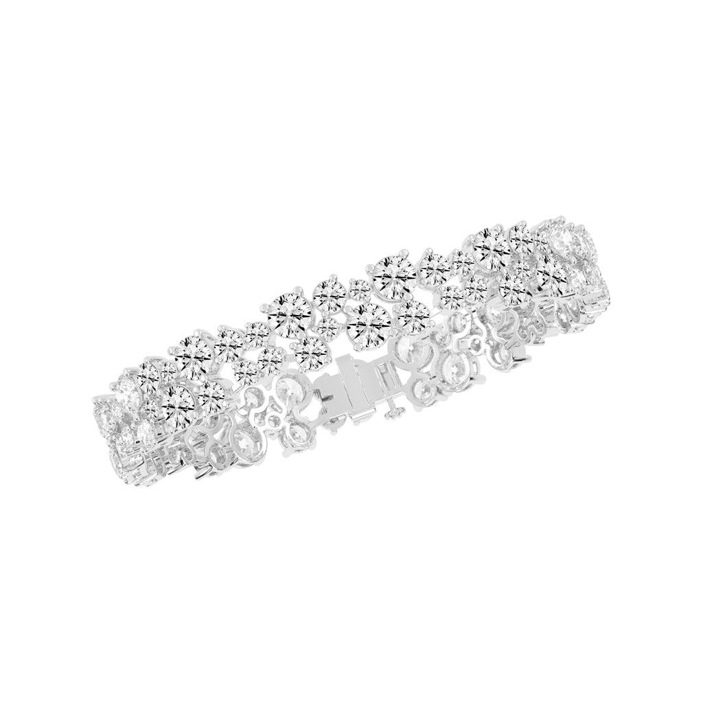 Vion Alternative Two Row Round Cut Fancy Lab Diamond Bracelet