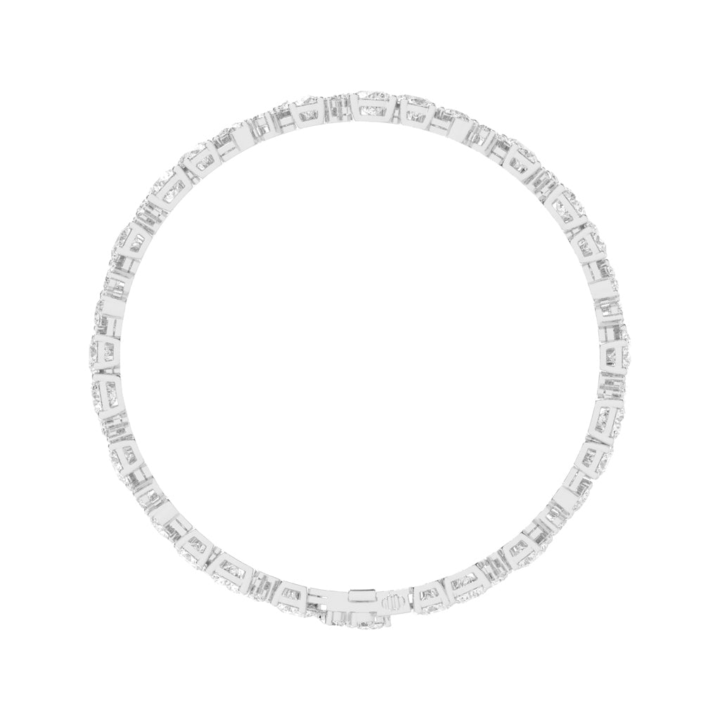 Vion Alternative Two Row Round Cut Fancy Lab Diamond Bracelet