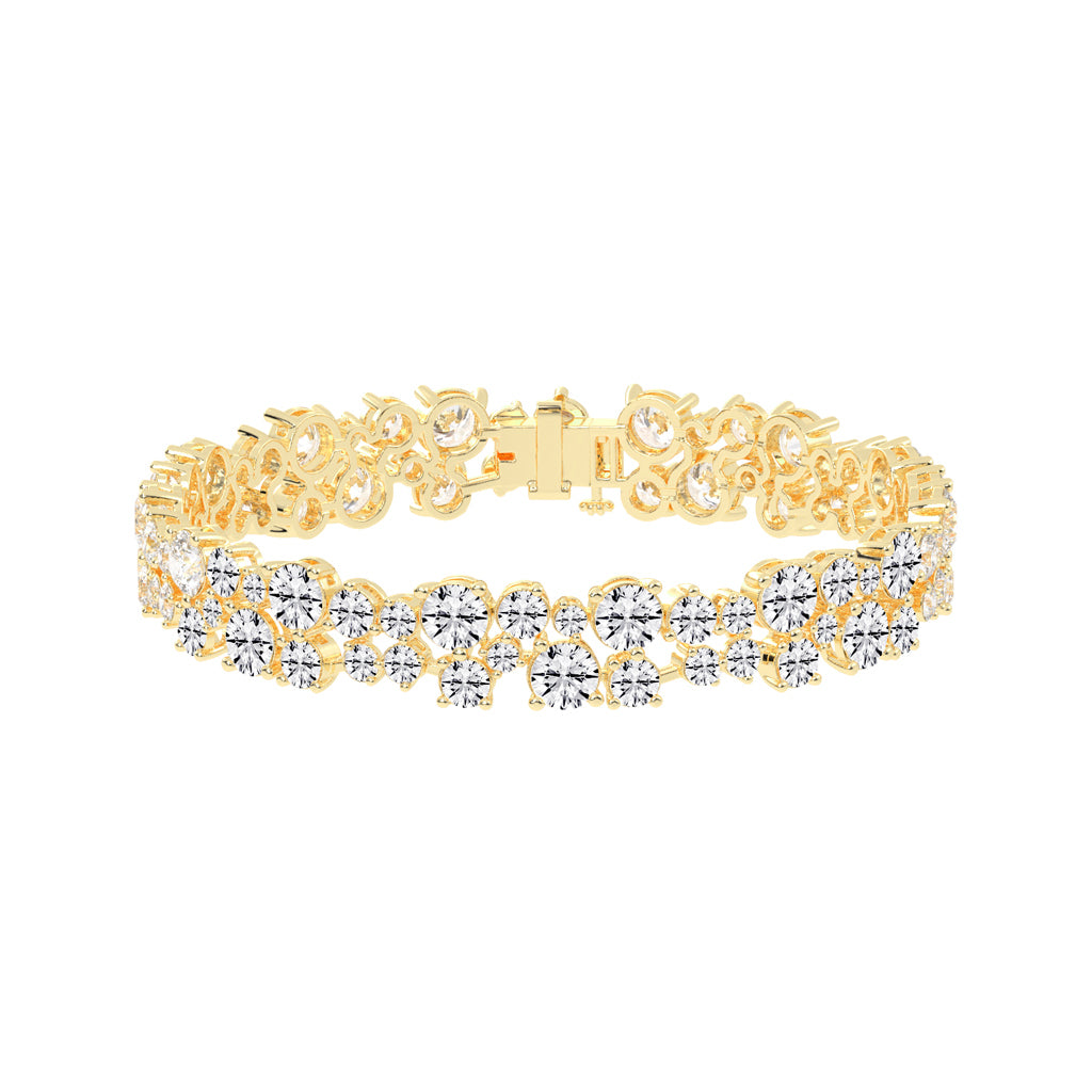 Vion Alternative Two Row Round Cut Fancy Lab Diamond Bracelet