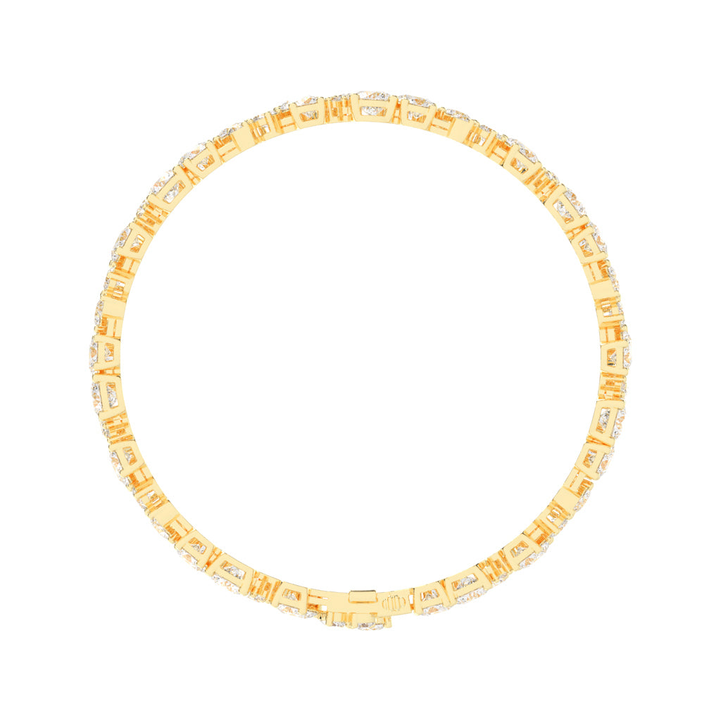Vion Alternative Two Row Round Cut Fancy Lab Diamond Bracelet