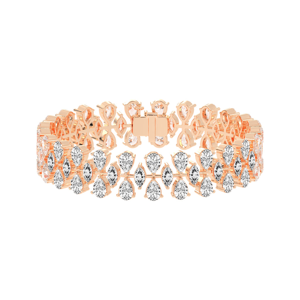 Pear Marquise Interlaced Diamond Statement Bracelet