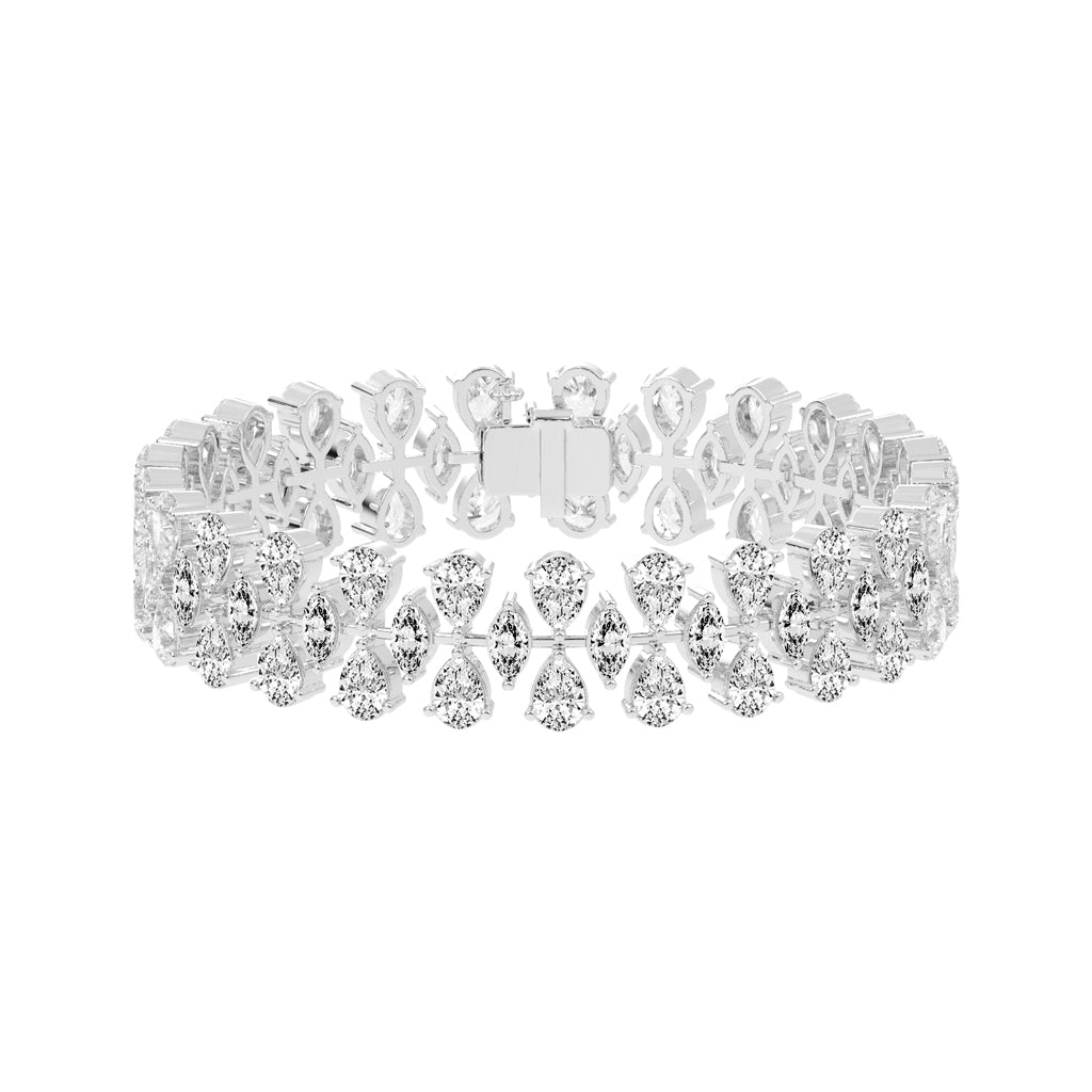 Pear Marquise Interlaced Diamond Statement Bracelet