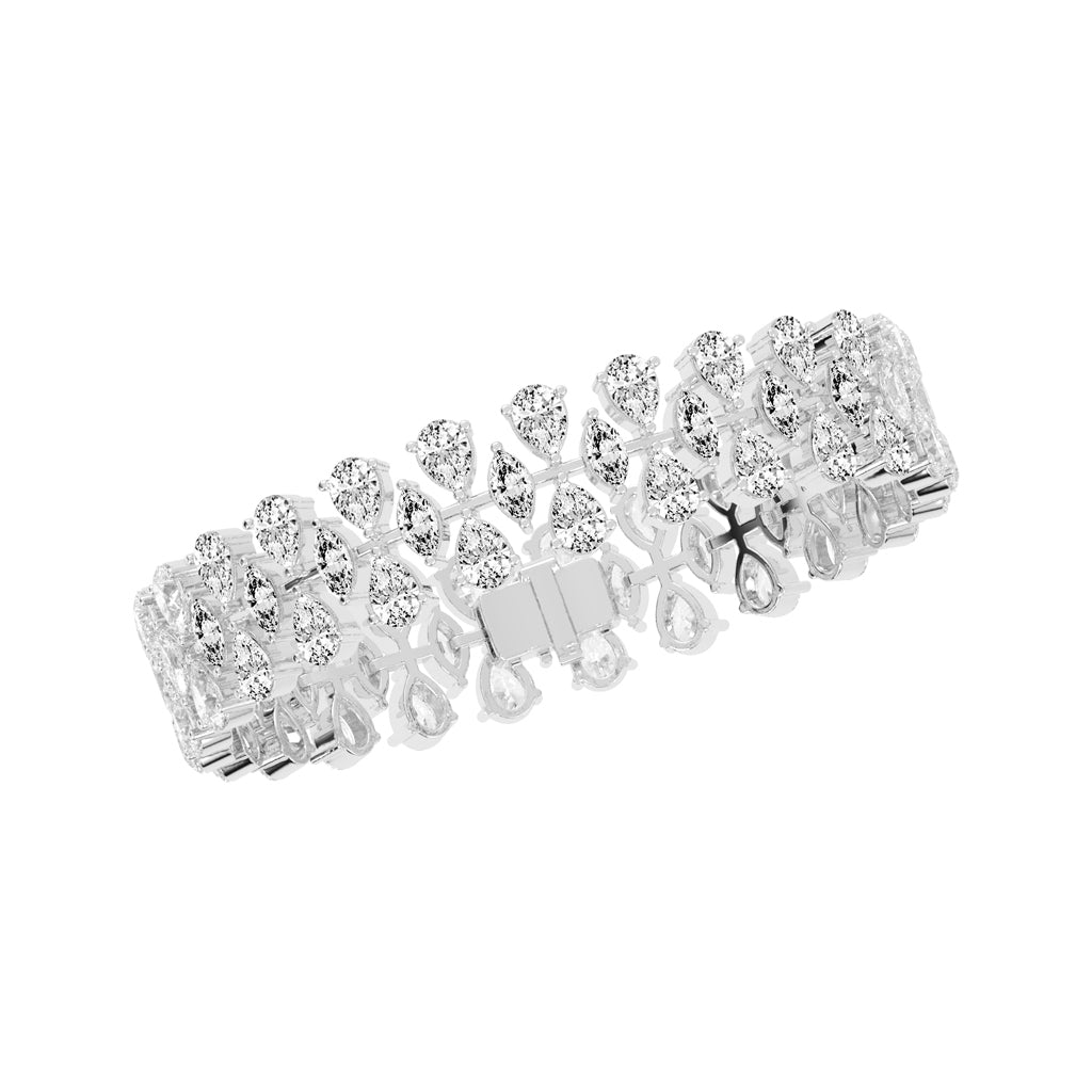 Pear Marquise Interlaced Diamond Statement Bracelet
