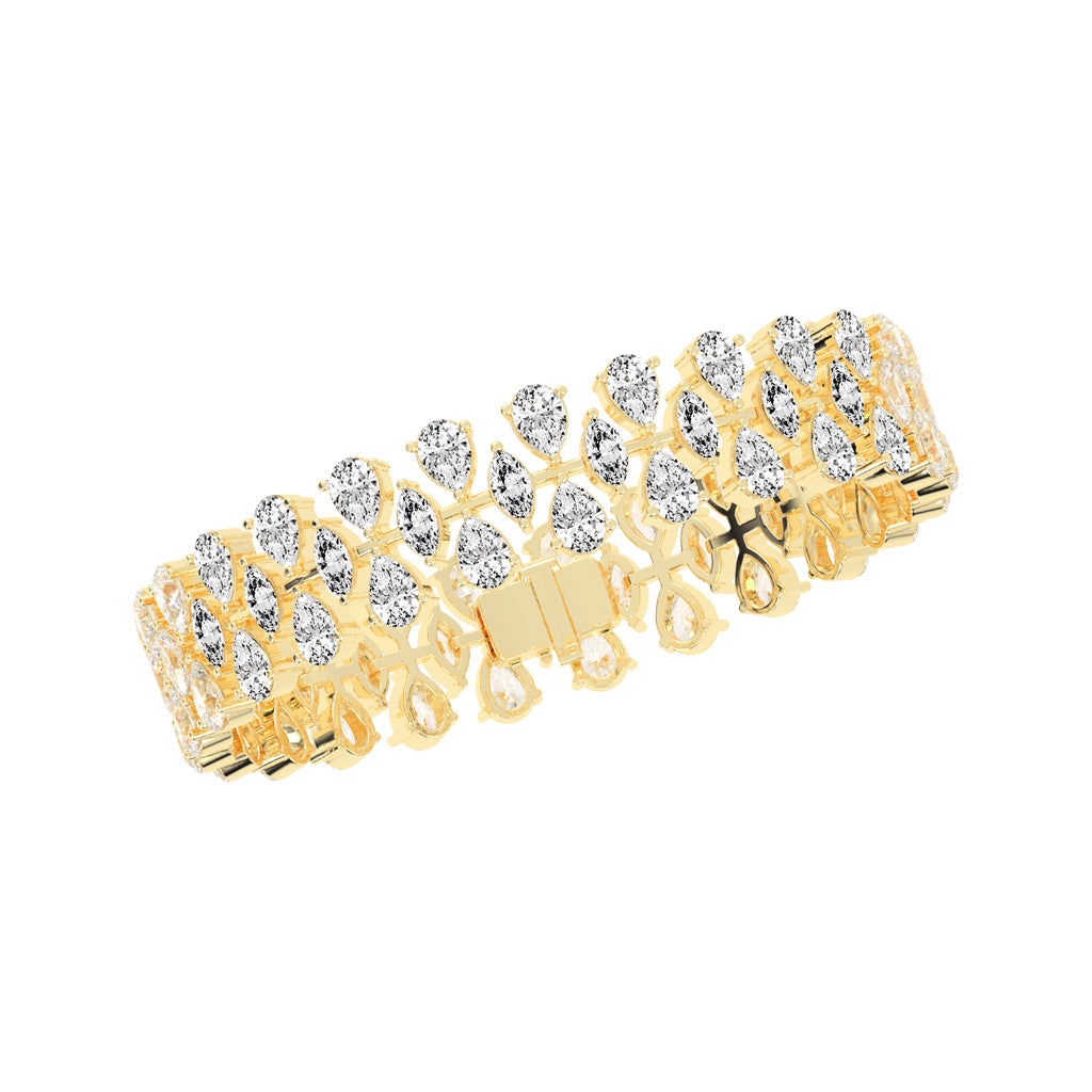 Pear Marquise Interlaced Diamond Statement Bracelet