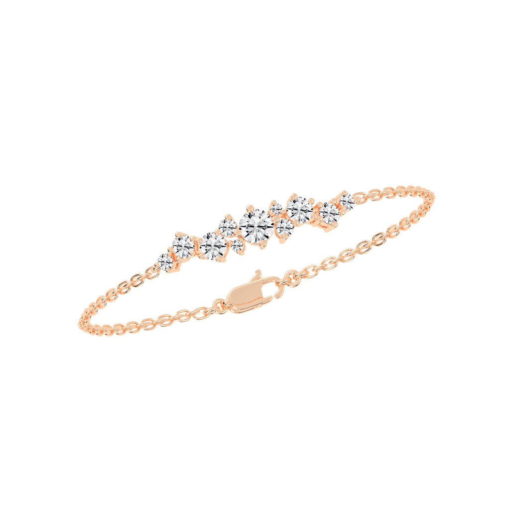 Maren Round Cut Chain Lab Diamond Bracelet