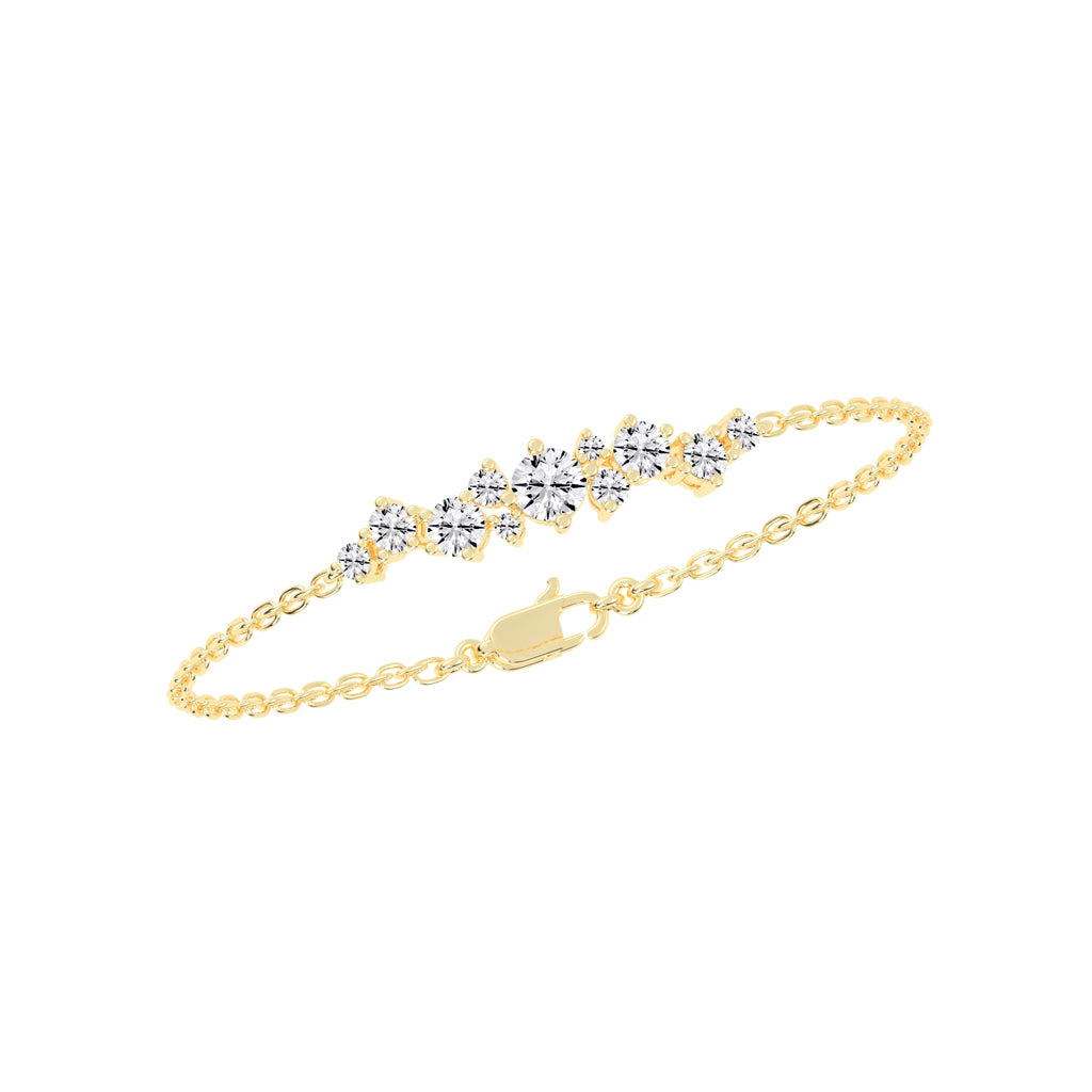 Maren Round Cut Chain Lab Diamond Bracelet