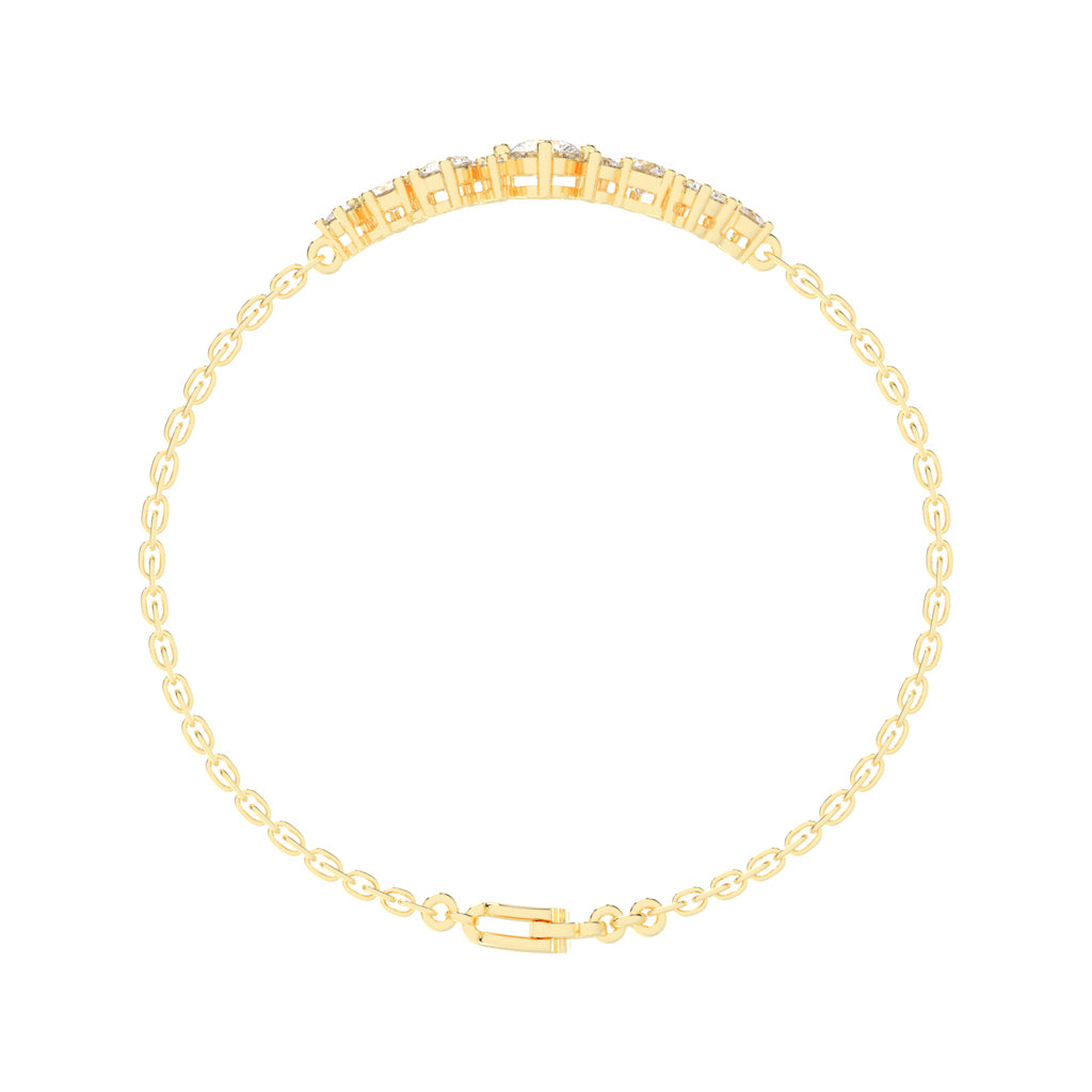 Maren Round Cut Chain Lab Diamond Bracelet