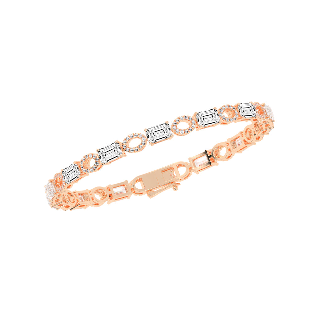 Zeira Emerald Cut Fancy Lab Diamond Bracelet
