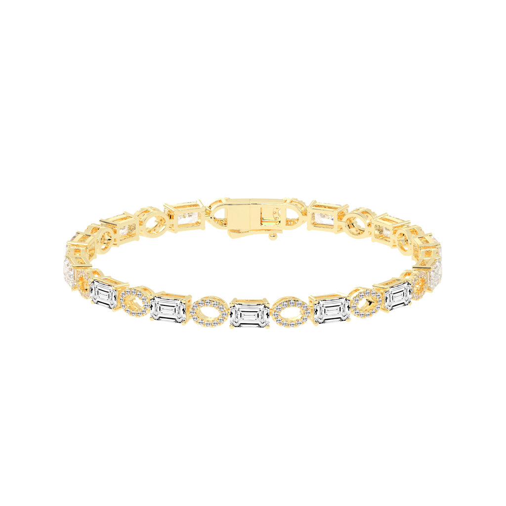 Zeira Emerald Cut Fancy Lab Diamond Bracelet