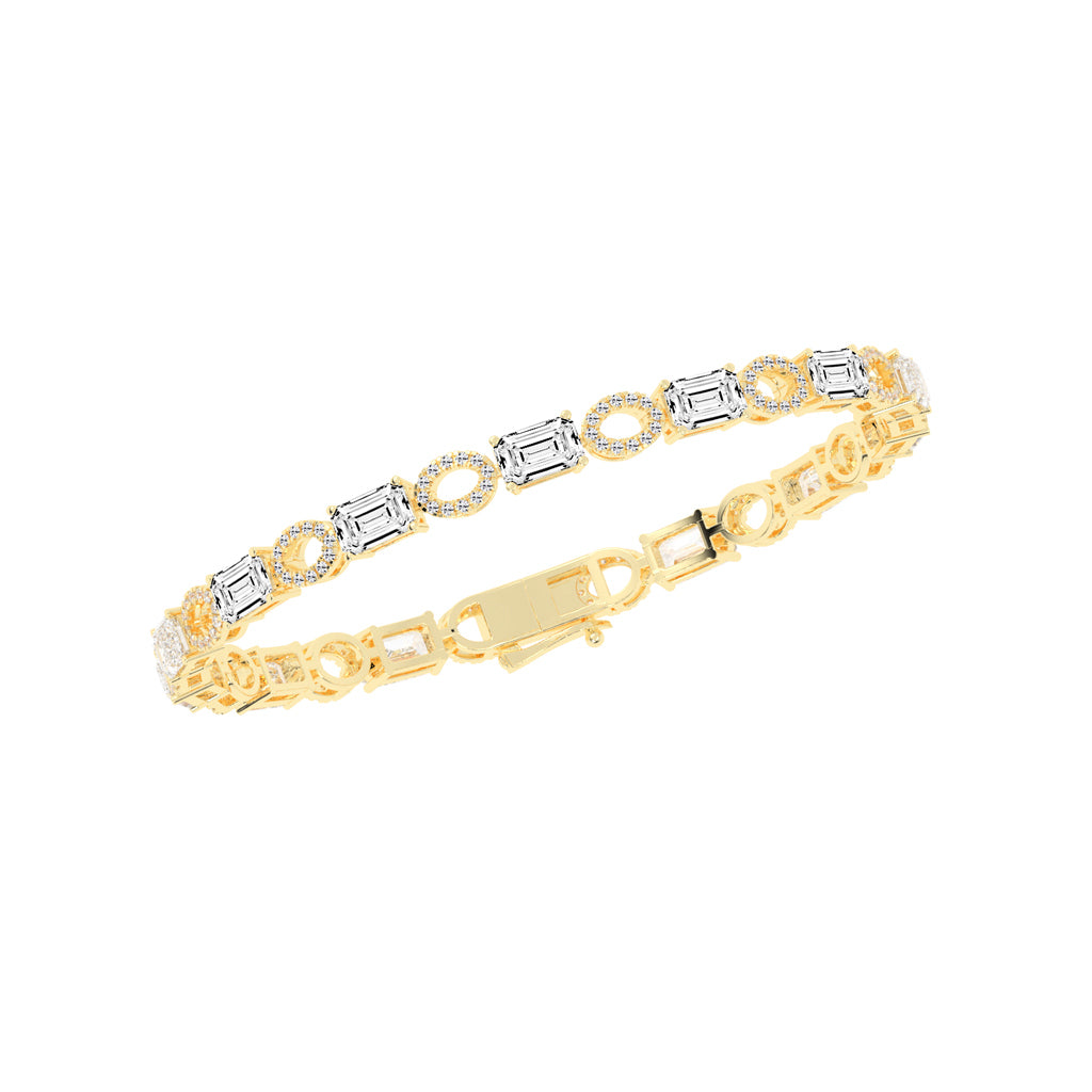 Zeira Emerald Cut Fancy Lab Diamond Bracelet