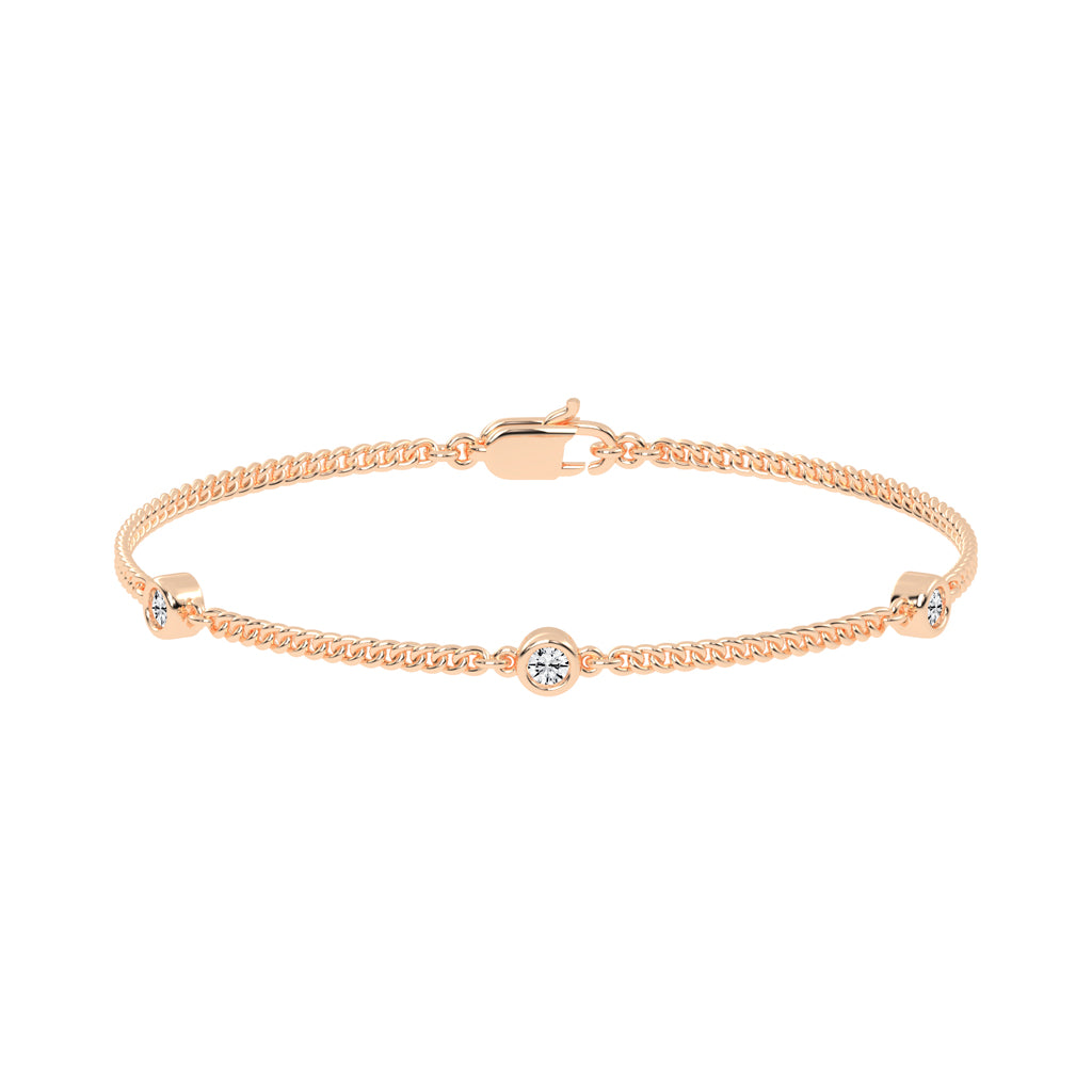 Calla Round Cut Curb Chain Lab Diamond Bracelet