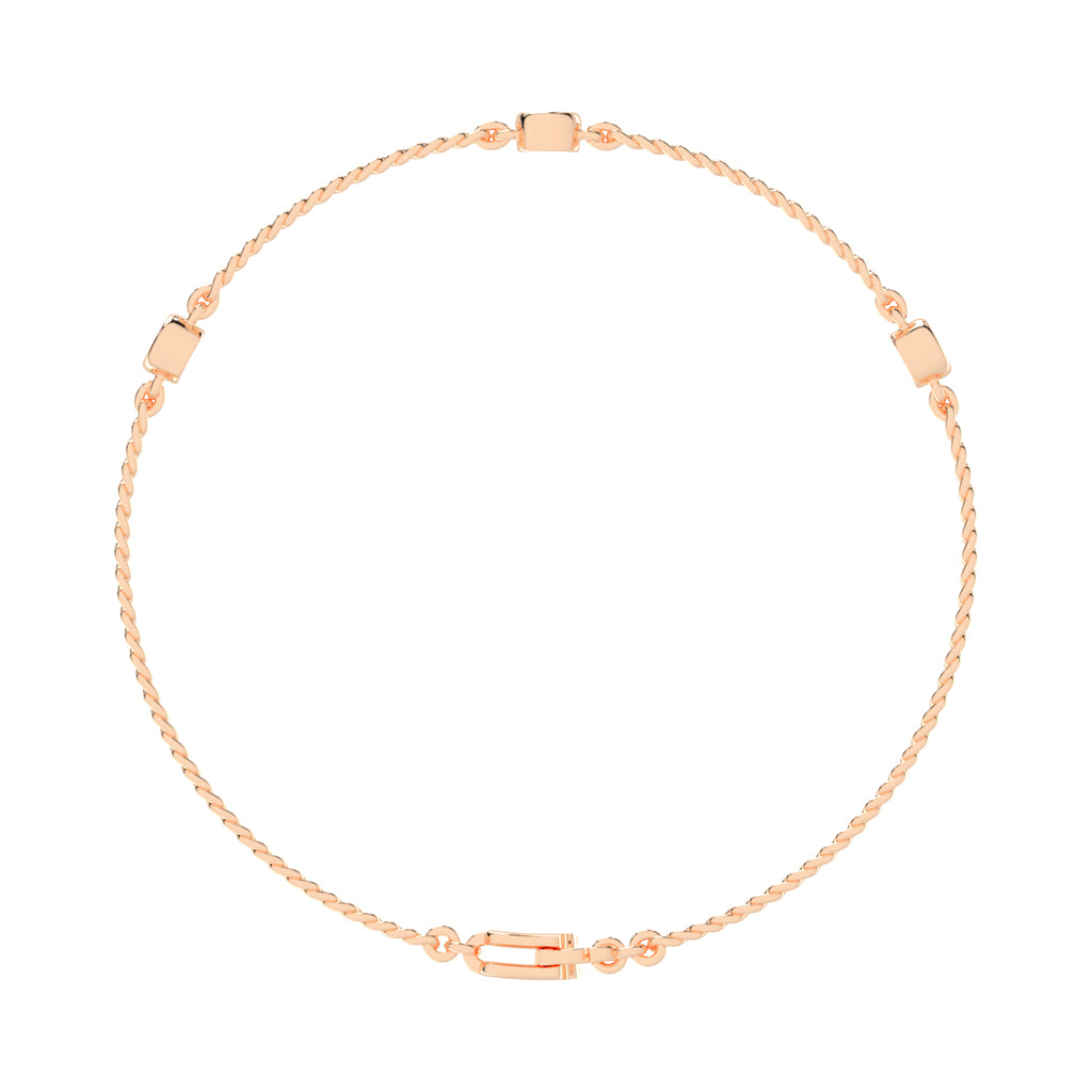 Calla Round Cut Curb Chain Lab Diamond Bracelet