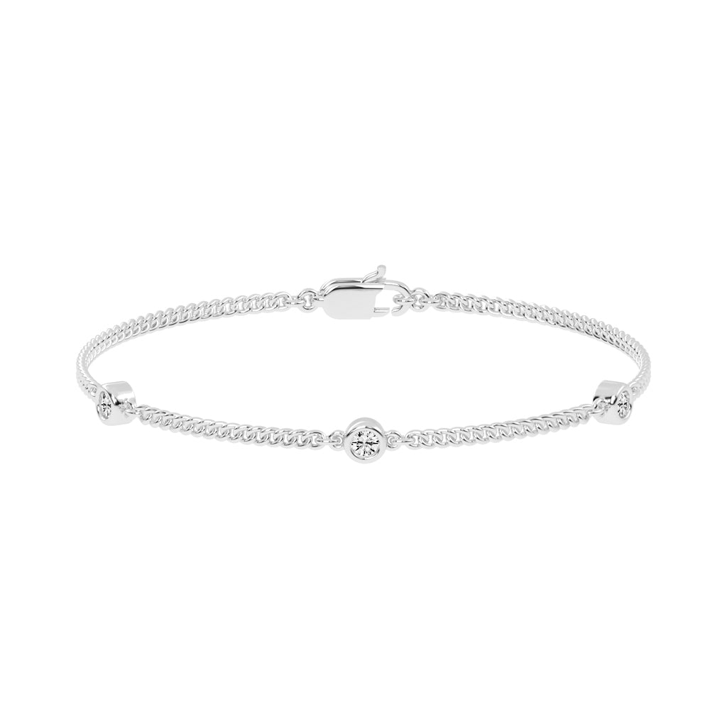 Calla Round Cut Curb Chain Lab Diamond Bracelet