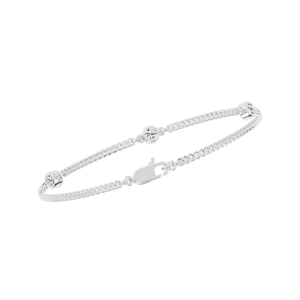 Calla Round Cut Curb Chain Lab Diamond Bracelet