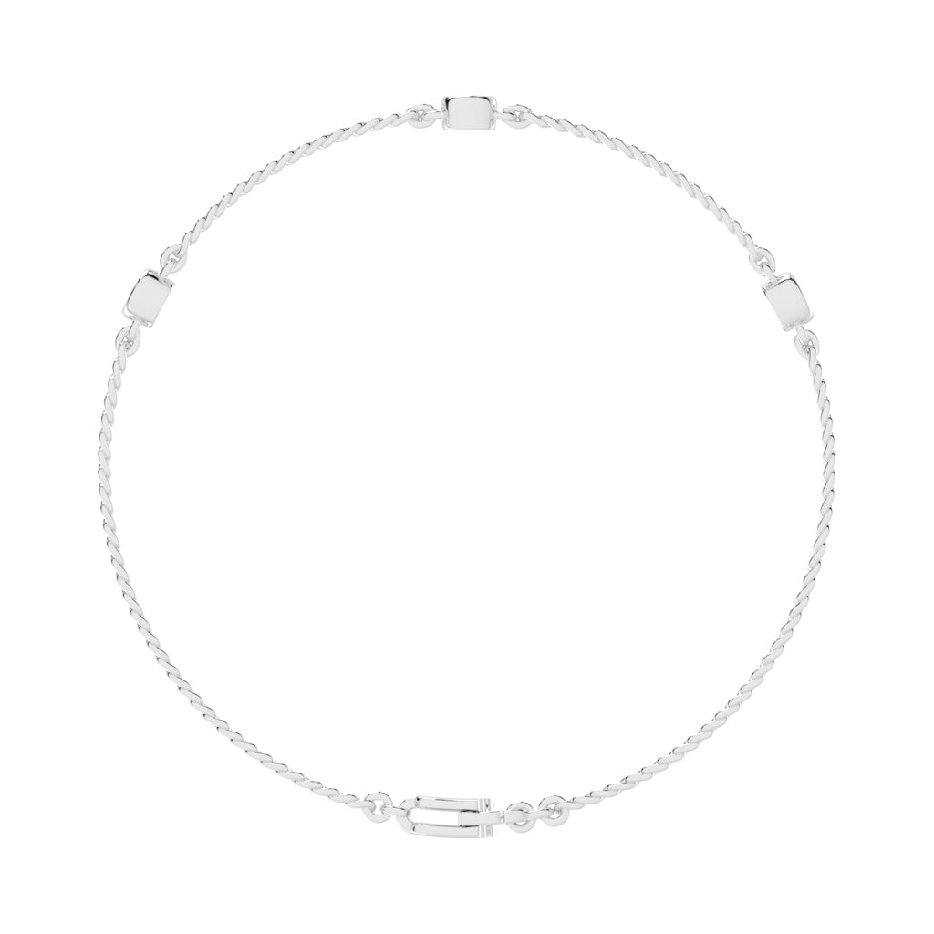 Calla Round Cut Curb Chain Lab Diamond Bracelet